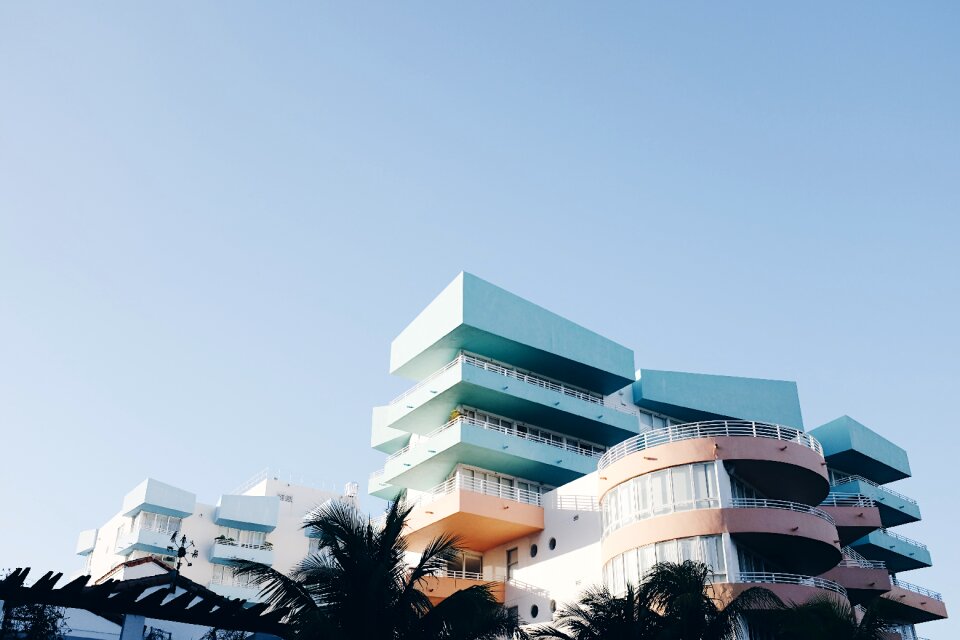 Blue sky skyscraper