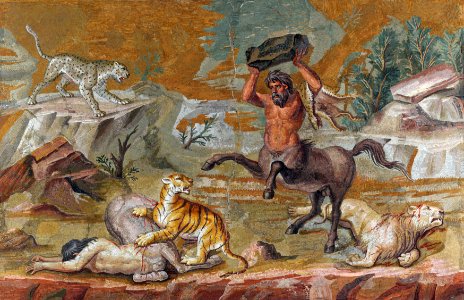 Centaur mosaic - Google Art Project retouched 50%