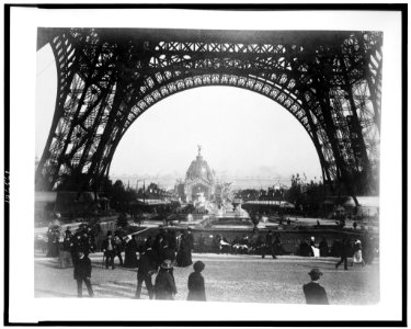 Central Dome, seen through the base of the Eiffel Tower, Paris Exposition, 1889 LCCN92519644
