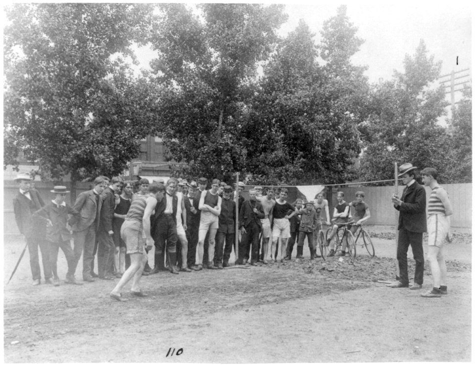 Central High School student in high jump competition, Washington D.C. LCCN2016647980