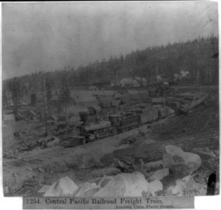 Central Pacific Railroad freight train - Leaving Cisco, Placer County LCCN2002723862