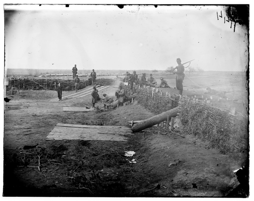 Centreville, Virginia. Confederate fort on the heights with Quaker guns LOC cwpb.01352