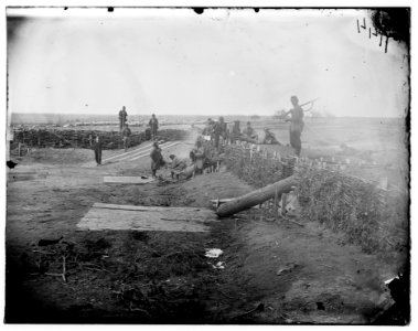 Centreville, Virginia. Confederate fort on the heights with Quaker guns LOC cwpb.01352