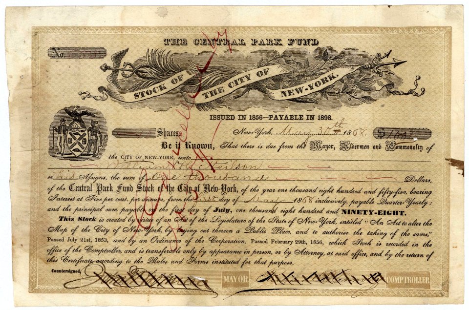 Central Park Fund 1868