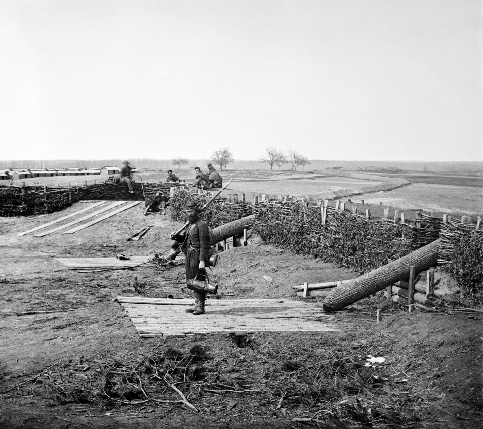 Centreville, VA, Quaker Guns in the fort on the heights