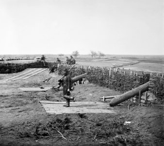 Centreville, VA, Quaker Guns in the fort on the heights