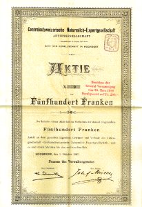 Centralschweizerische Naturmilch-Exportges. 1897