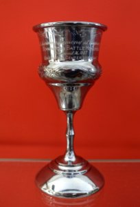 Ceremonial cup used in the laying of the cornerstone of the Bennington Battle Monument on August 16, 1887, silver - Bennington Museum - Bennington, VT - DSC08691 photo