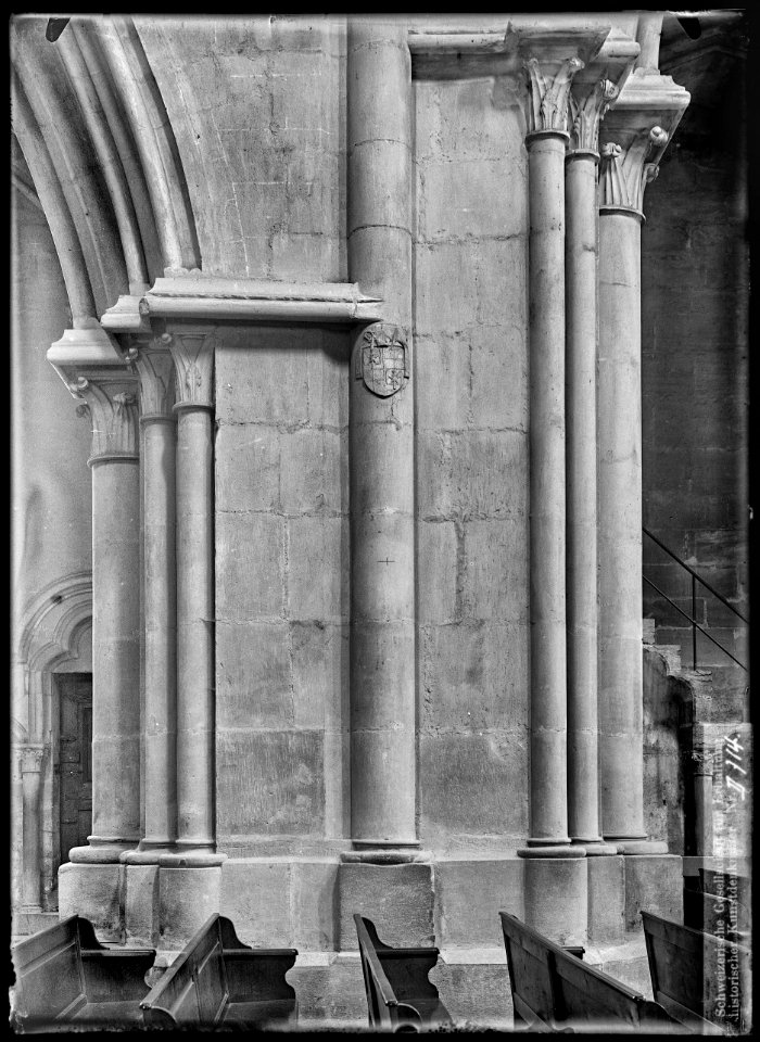 CH-NB - Lausanne, Cathédrale protestante Notre-Dame, vue partielle intérieure - Collection Max van Berchem - EAD-7301