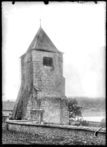 CH-NB - L'Abbaye, Église, Tour, vue partielle extérieure - Collection Max van Berchem - EAD-7155