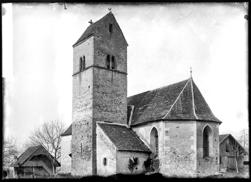 CH-NB - Kirchbühl, Kirche St. Martin, vue partielle extérieure - Collection Max van Berchem - EAD-6764