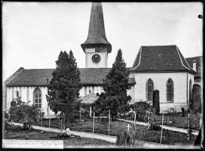 CH-NB - Köniz, Kirche, vue partielle extérieure - Collection Max van Berchem - EAD-6687