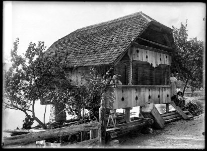 CH-NB - Merligen, Holzhaus, vue d'ensemble extérieure - Collection Max van Berchem - EAD-6692