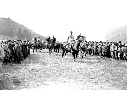 Der General und sein Stab beim Ritt durch die Menge - CH-BAR - 3240067