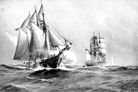 Der deutsche Hilfskreuzer SMS SEEADLER bringt am 20. März 1917 vor der brasilianischen Küste die französische Bark CAMBRONNE auf