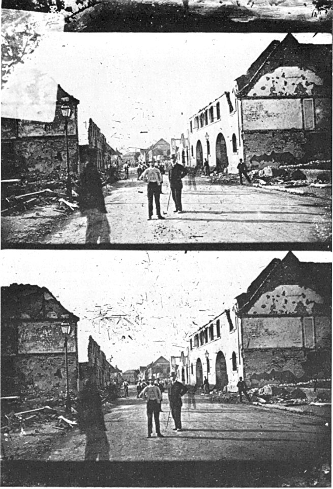 Der zerstörte Bahnhof in Kehl