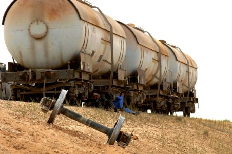Derailed tanker cars in Iraq, 2010