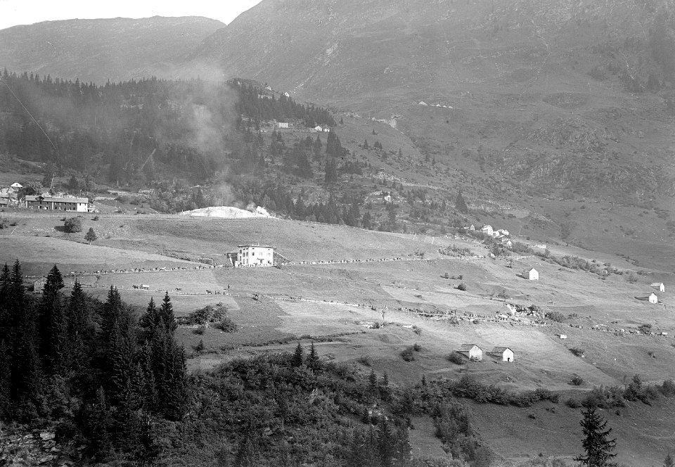 Der Train einer Gebirgs Artillerie Batterie auf der Gotthardstrasse - CH-BAR - 3237025