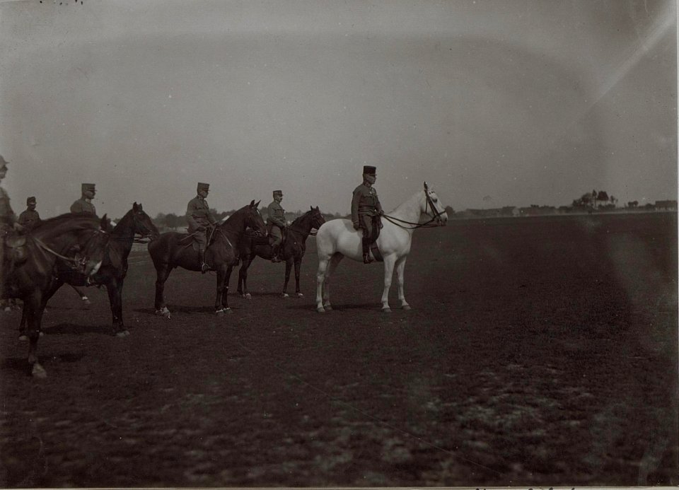 Der Stab der Wiener Division Mai.1918. Exellz.v.Boog, Mjr.Gerold, Obstltn.Br.Reisky. Oberstbrig.v.Hass. Oberst.Dürkelmann. (BildID 15447115)