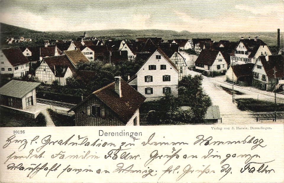 Derendingen. Blick vom Bahnhaltepunkt (AK J Hansis Gebr. Metz ca1903 TPk143)