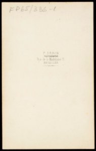 Deron, François - carte de visite, achterzijde
