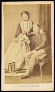 Deron, François - carte de visite, Portret van jong echtpaar, man gezeten