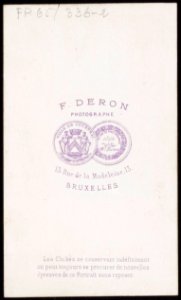 Deron, François - carte de visite, achterzijde (P 1965 0336 0002)