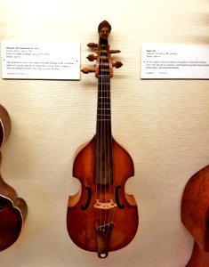 Descant viol (pardessus de viole), made by Louis Guersan, Paris, France, c. 1760, maple, spruce - Casadesus Collection of Historic Musical Instruments - Boston Symphony Orchestra - 20190927 110554 photo