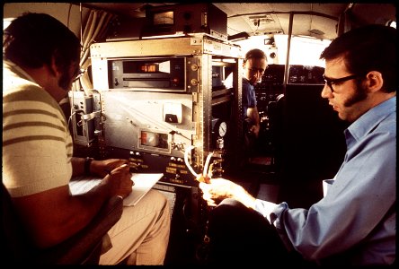 DR. LEO ZAFONTE, ASSISTANT RESEARCH CHEMIST, AND H. GLORIA NASA TECHNICIAN, WITH PILOT GARY BRADBURN - NARA - 542671 photo