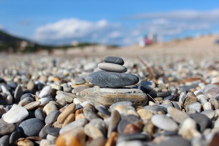 Beach pebble sea photo