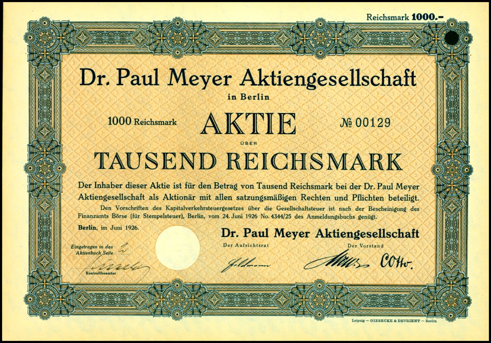 Dr. Paul Meyer AG 1926