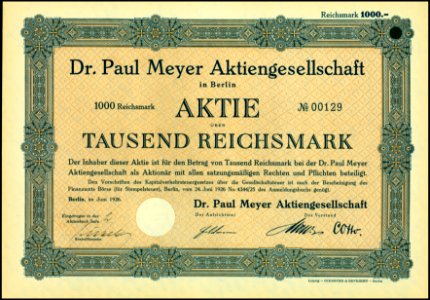 Dr. Paul Meyer AG 1926 photo