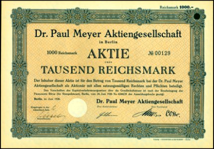 Dr. Paul Meyer AG 1926