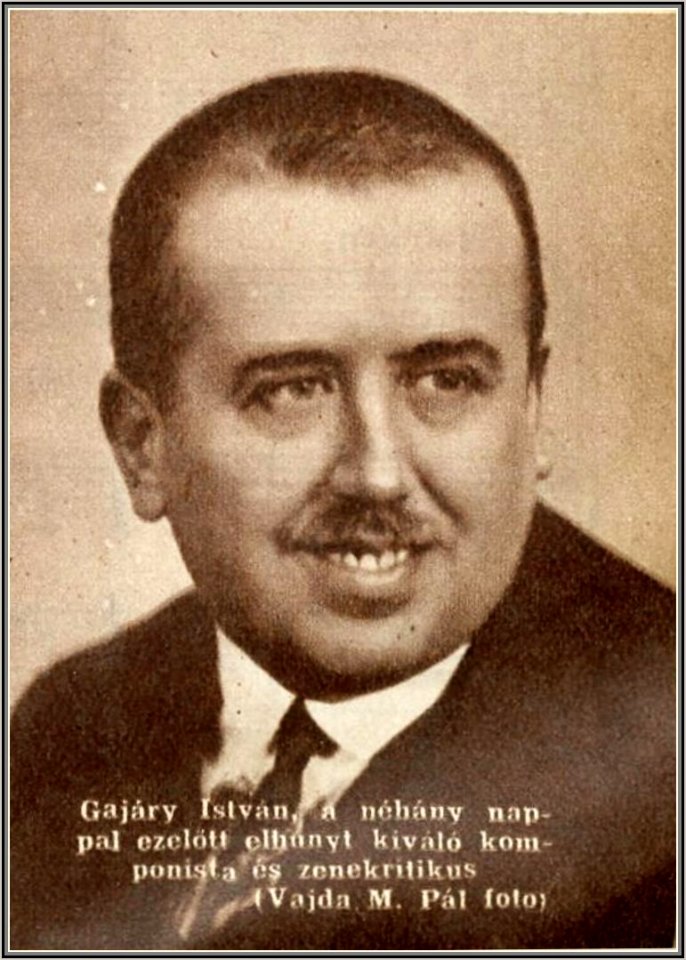 Gajáry István zeneszerző, Színházi Magazin, 1939