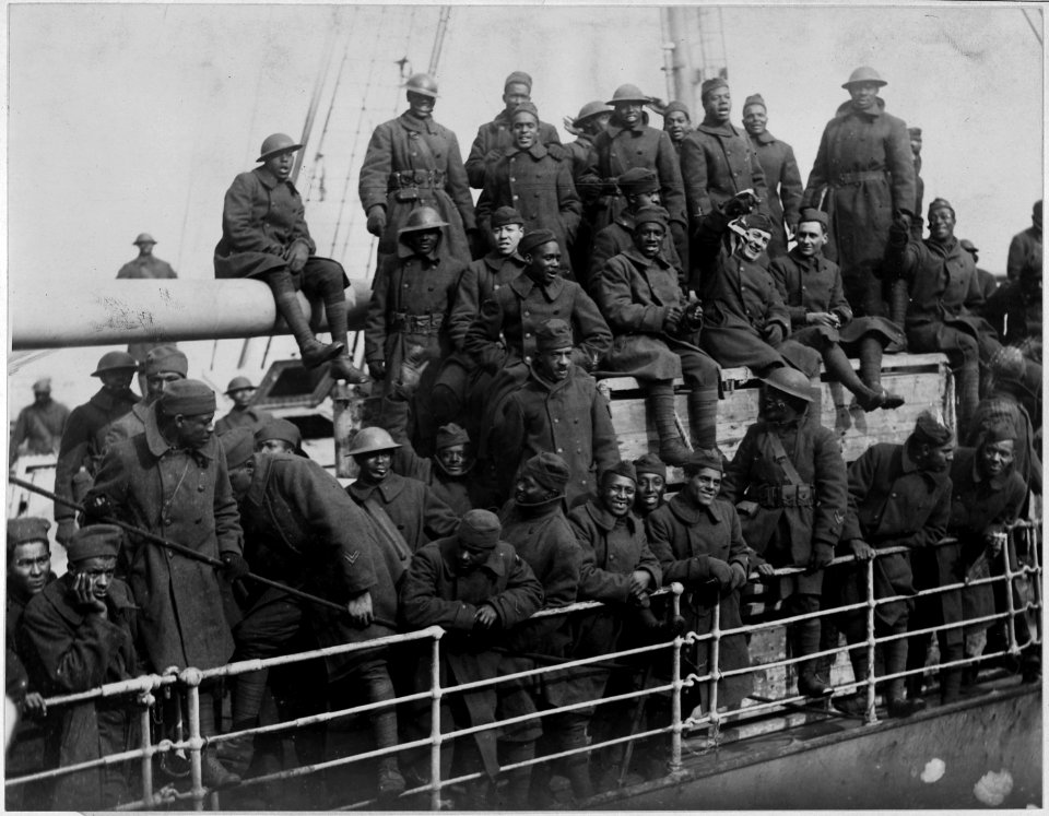 Gallant 15th Infantry Fighters Home with War Crosses. The French liner, La France, arrives wit . . . - NARA - 533487