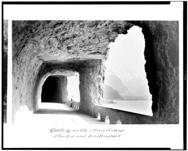 Gallery on the Axenstrasse. Fluelen and Bristenstock LCCN94514092