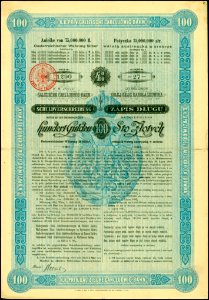 Galizische Carl-Ludwig-Bahn 1.7.1890 100 Gulden