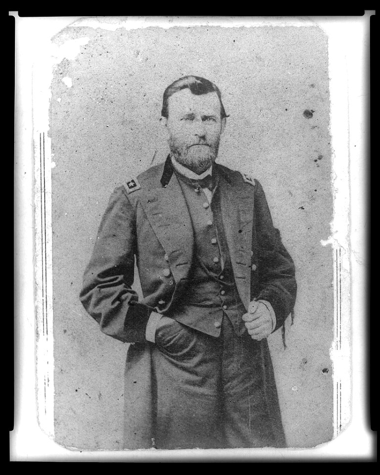 General U.S. Grant, three-quarter length portrait, standing, facing right, in uniform LCCN96524288