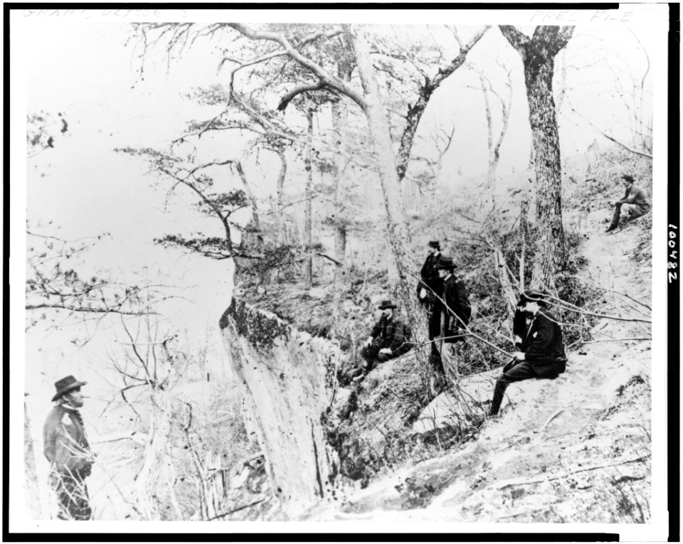 General Ulysses S. Grant and five other men on Lookout Mountain, Tennessee LCCN90712601