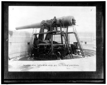 General view left side with gun in firing position LOC hec.13550