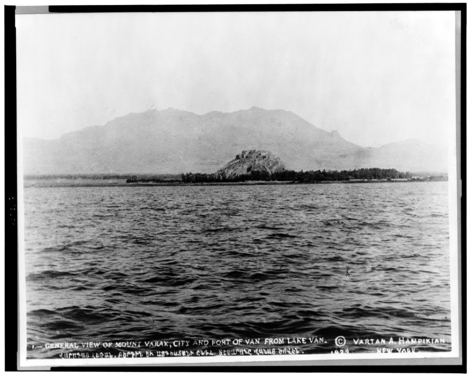 General view of Mount Varak, city and fort of Van from Lake Van LCCN2002697895