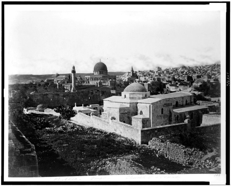 General view of the Haram or Moriah. El Aksa - Omar - Church of St. Anne LCCN92500640