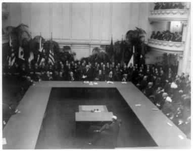 General view of World Disarmament Conference in session at D.A.R. Hall, Wash., D.C. Sept. 1921 - Pres. Harding addressing members LCCN2002697196