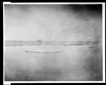 General view to the north from point in Kane's Sea about 12 miles east of Victoria Head - Washington Irving Island in centre of Lake Hazen LCCN2009634172