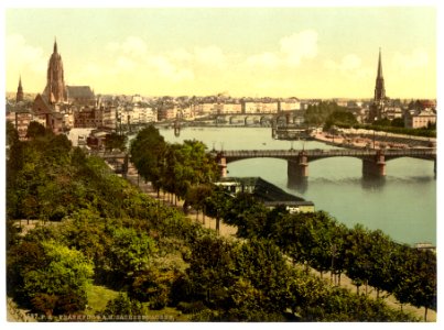 General view, the river and warehouses, Frankfort on Main (i.e. Frankfurt am Main), Germany-LCCN2002713657