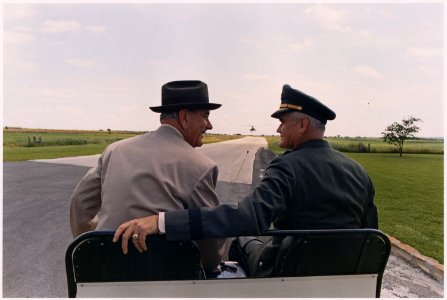 General William Westmoreland and President Lyndon B. Johnson at the LBJ Ranch - NARA - 192560 photo