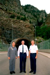 Generals Latiff, Myers and Ryan outside the Cheyenne Mountain Complex tunnel entrance photo