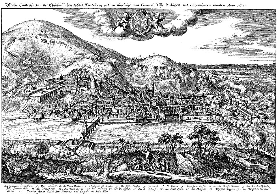 Generalsturm auf Heidelberg Merian 1622 1643