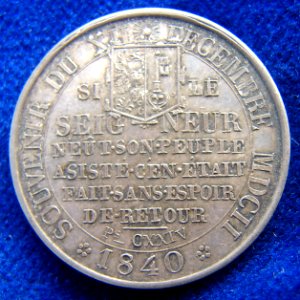 Geneva Medal 1840 Commemoration of L'Escalade 1602, obverse