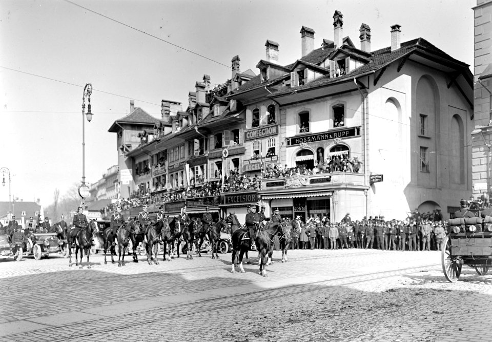 General Wille und, Abnahme Defilee Div 3 - CH-BAR - 3238224